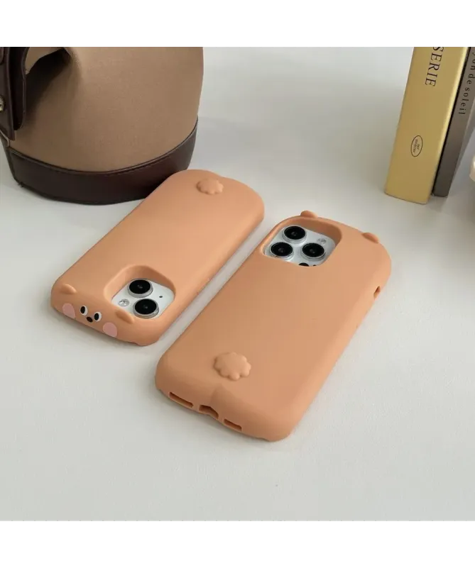 Coque iPhone 16 Pro Max Silicone Ourson Milk Tea Endormi