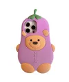 Coque iPhone 16 Pro Max Silicone Ours Aubergine