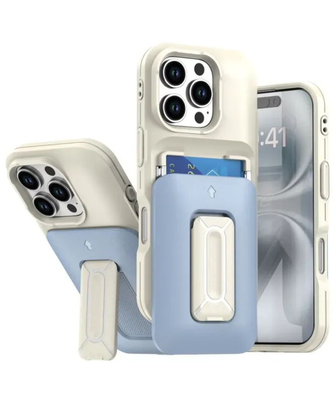 Coque iPhone 16 Pro Max avec porte-carte et support intégré