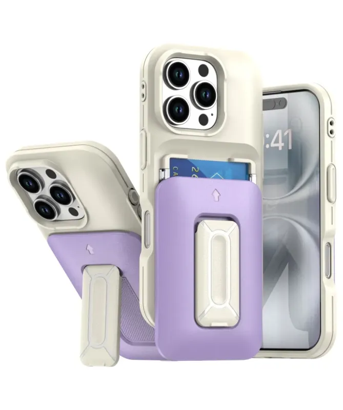 Coque iPhone 16 Pro Max avec porte-carte et support intégré