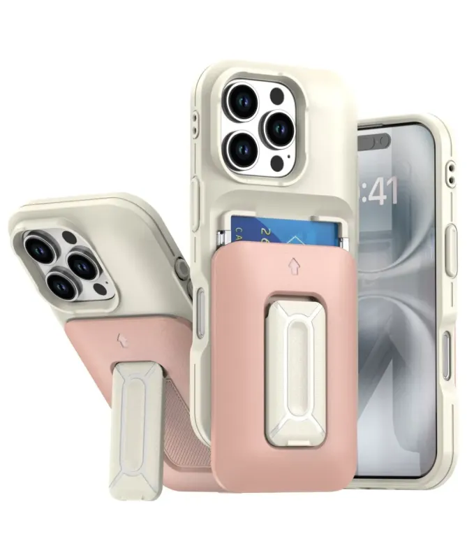 Coque iPhone 16 Pro Max avec porte-carte et support intégré