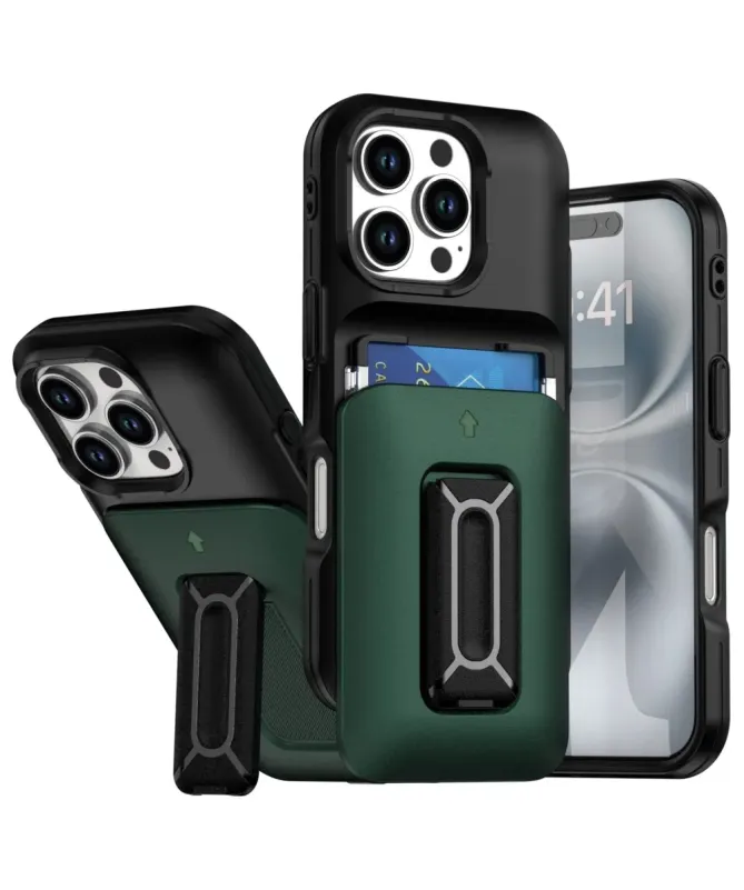 Coque iPhone 16 Pro Max avec porte-carte et support intégré