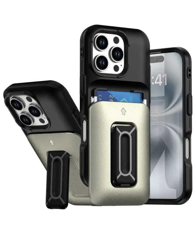 Coque iPhone 16 Pro Max avec porte-carte et support intégré