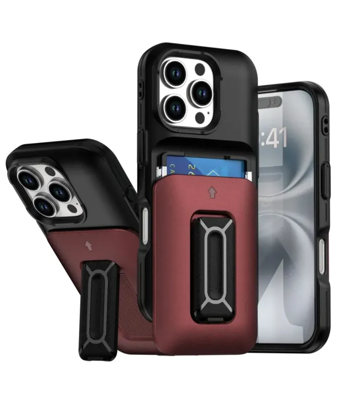 Coque iPhone 16 Pro Max avec porte-carte et support intégré