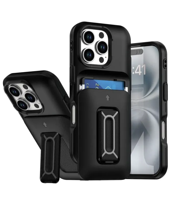 Coque iPhone 16 Pro Max avec porte-carte et support intégré