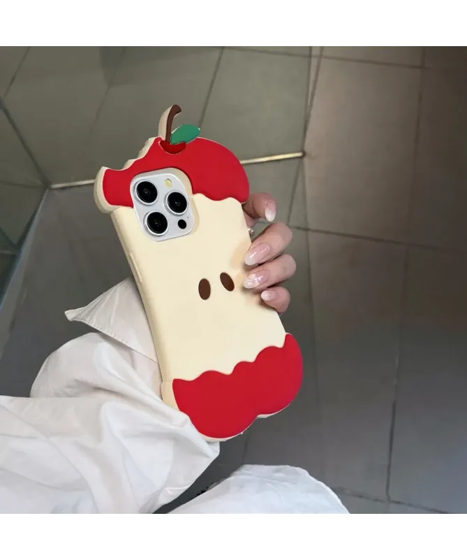 Coque iPhone 16 Pro Max Silicone Design Pomme Croquée