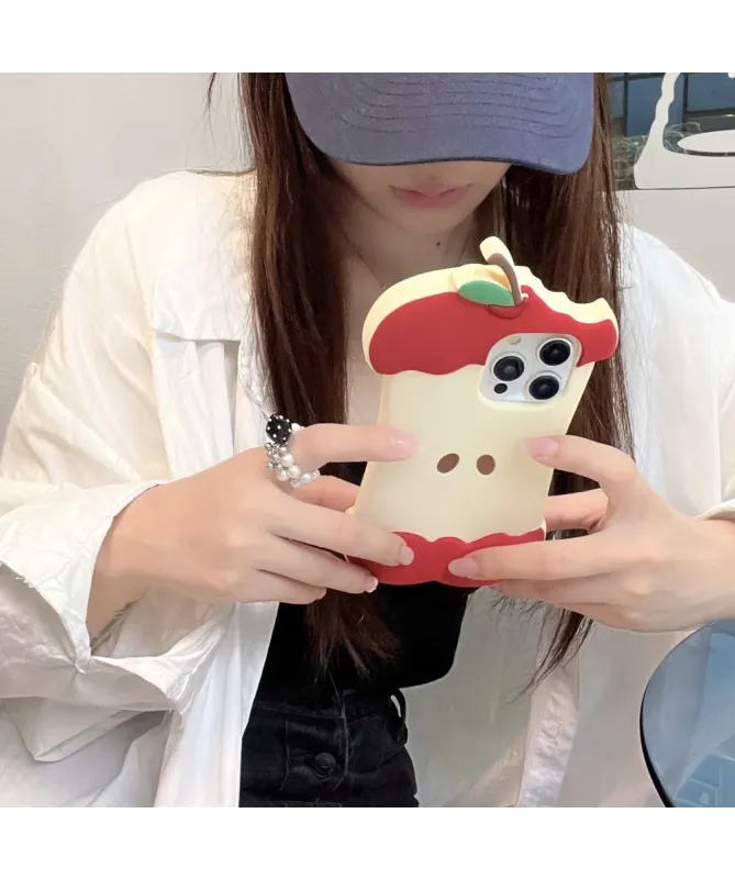 Coque iPhone 16 Pro Max Silicone Design Pomme Croquée