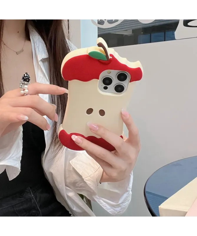 Coque iPhone 16 Pro Max Silicone Design Pomme Croquée