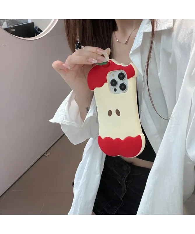 Coque iPhone 16 Pro Max Silicone Design Pomme Croquée