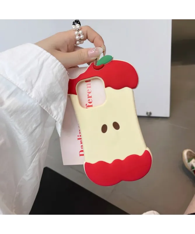 Coque iPhone 16 Pro Max Silicone Design Pomme Croquée