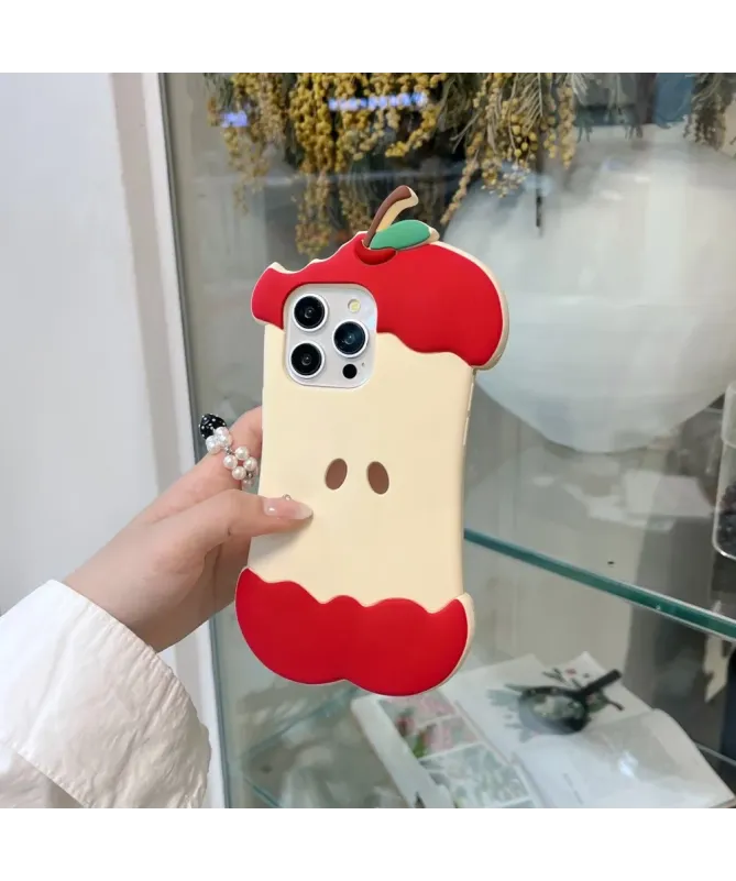 Coque iPhone 16 Pro Max Silicone Design Pomme Croquée