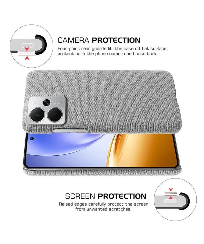 Coque Realme 14 5G / 14T 5G revêtement tissu