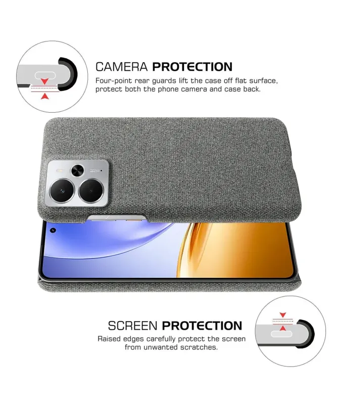 Coque Realme 14 5G / 14T 5G revêtement tissu