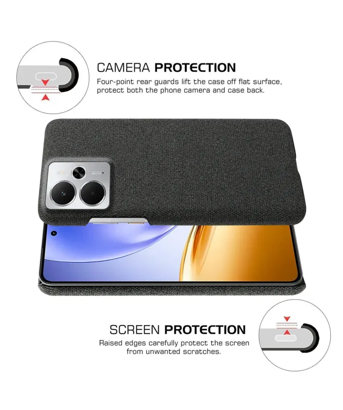 Coque Realme 14 5G / 14T 5G revêtement tissu