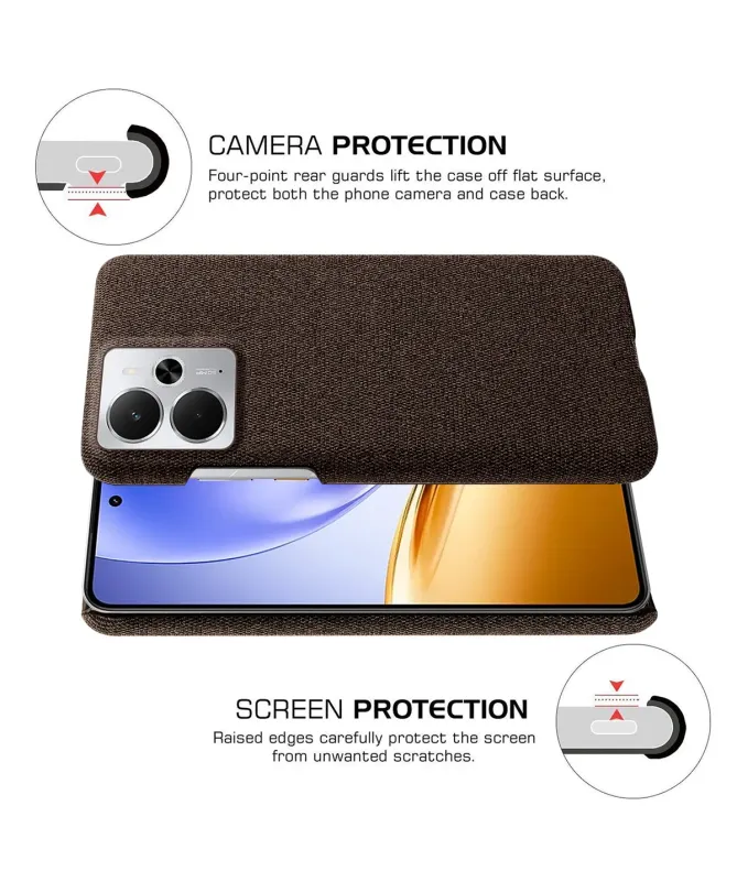 Coque Realme 14 5G / 14T 5G revêtement tissu