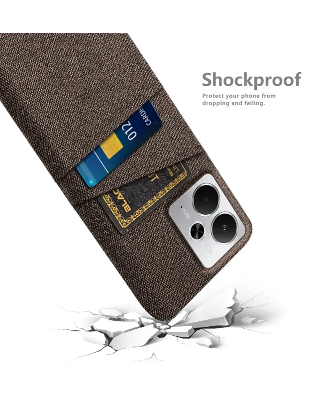 Coque Realme 14 5G / 14T 5G en Tissu avec Double Rangement