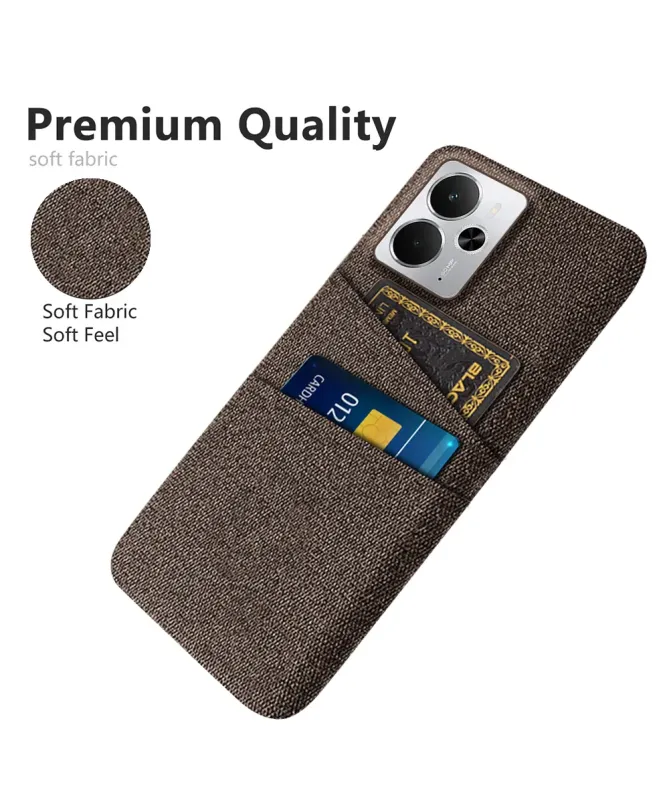 Coque Realme 14 5G / 14T 5G en Tissu avec Double Rangement