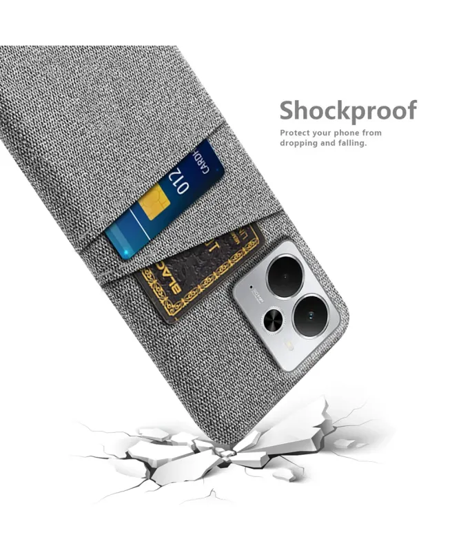 Coque Realme 14 5G / 14T 5G en Tissu avec Double Rangement