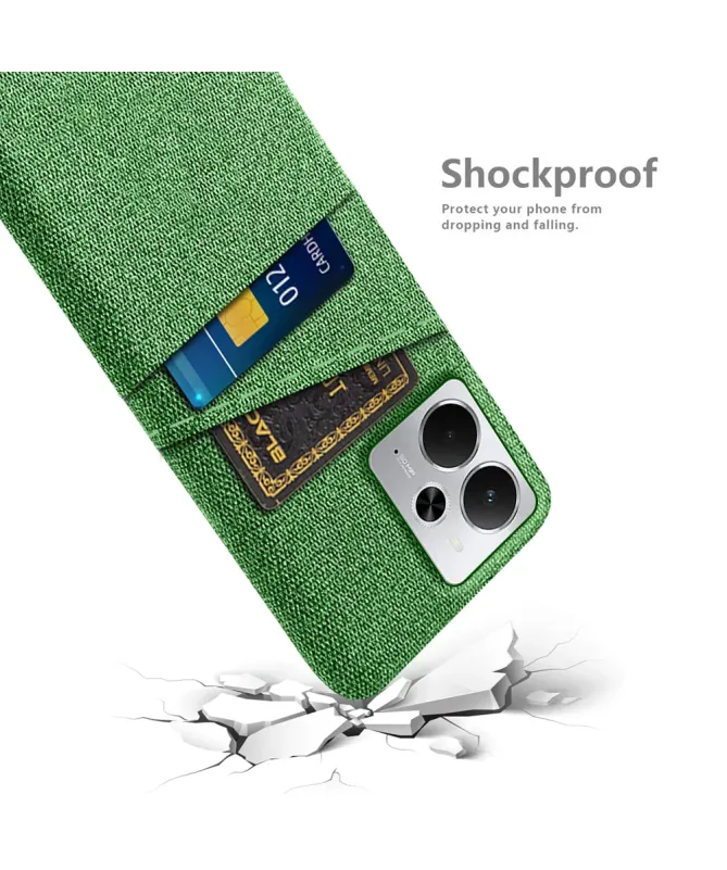 Coque Realme 14 5G / 14T 5G en Tissu avec Double Rangement