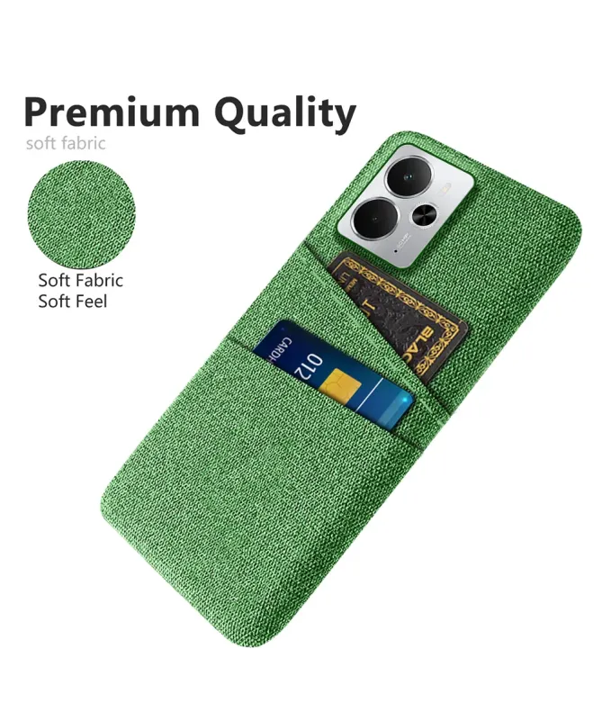 Coque Realme 14 5G / 14T 5G en Tissu avec Double Rangement