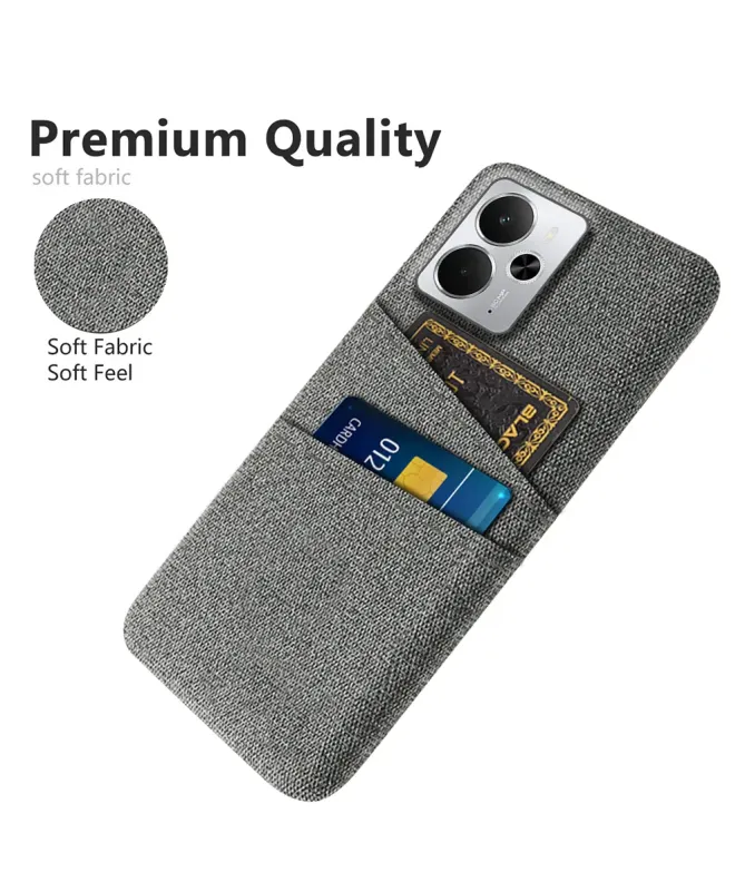 Coque Realme 14 5G / 14T 5G en Tissu avec Double Rangement