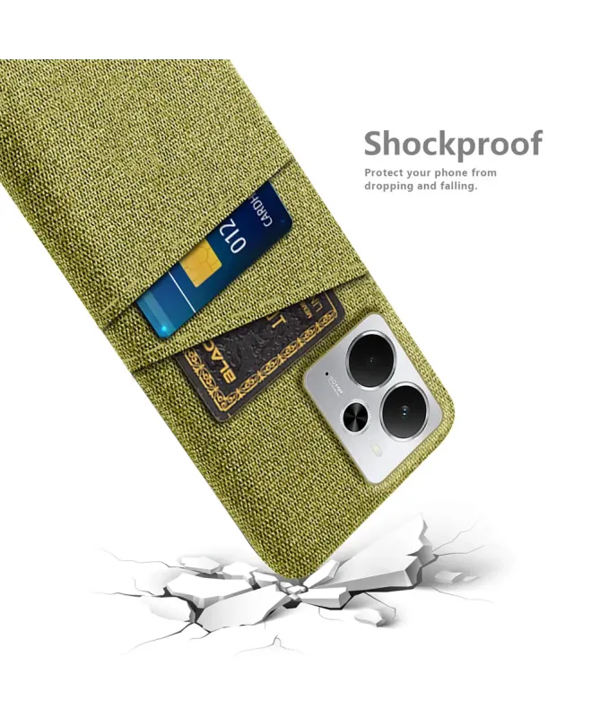 Coque Realme 14 5G / 14T 5G en Tissu avec Double Rangement