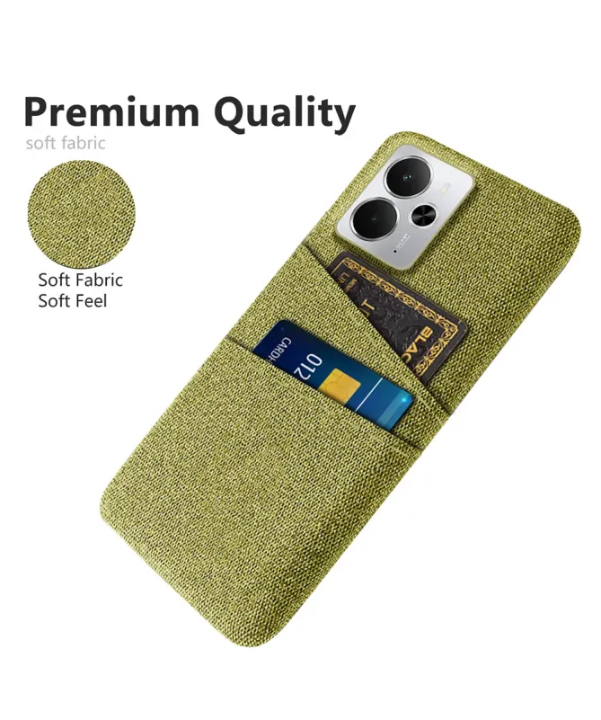 Coque Realme 14 5G / 14T 5G en Tissu avec Double Rangement