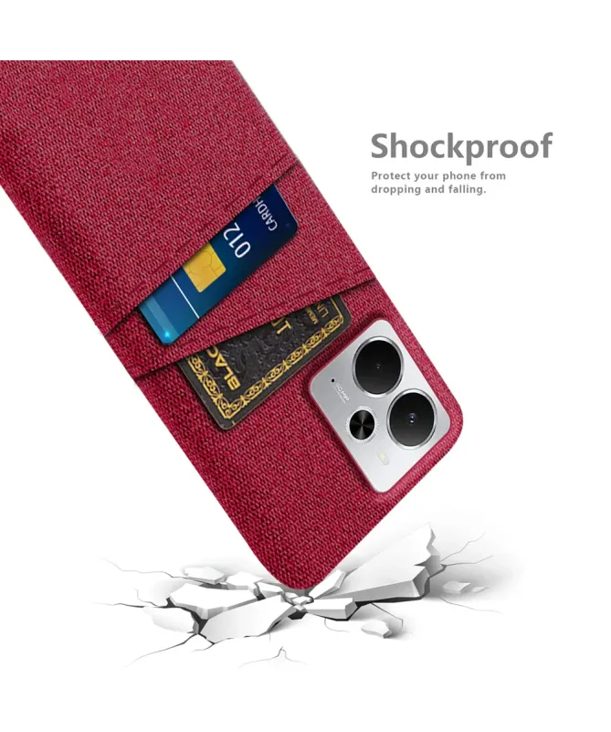 Coque Realme 14 5G / 14T 5G en Tissu avec Double Rangement