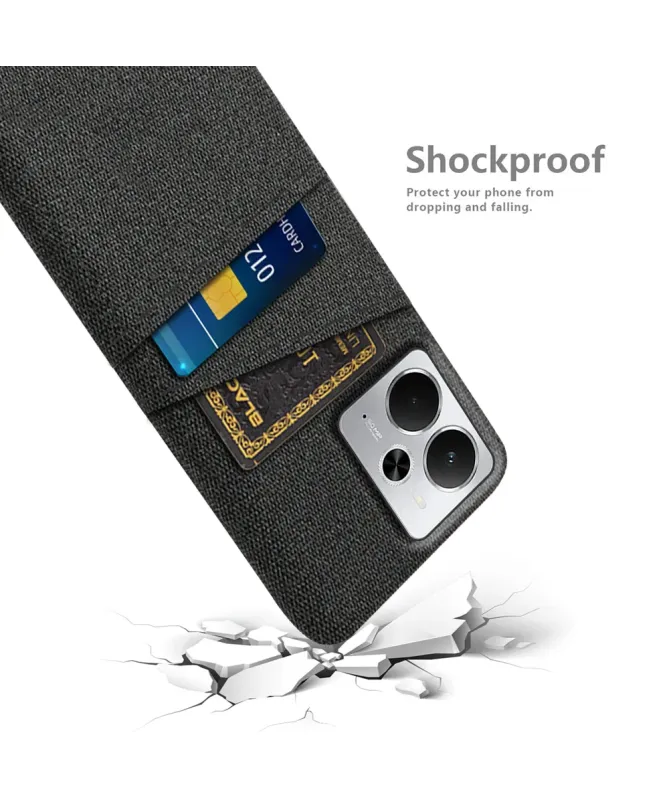 Coque Realme 14 5G / 14T 5G en Tissu avec Double Rangement