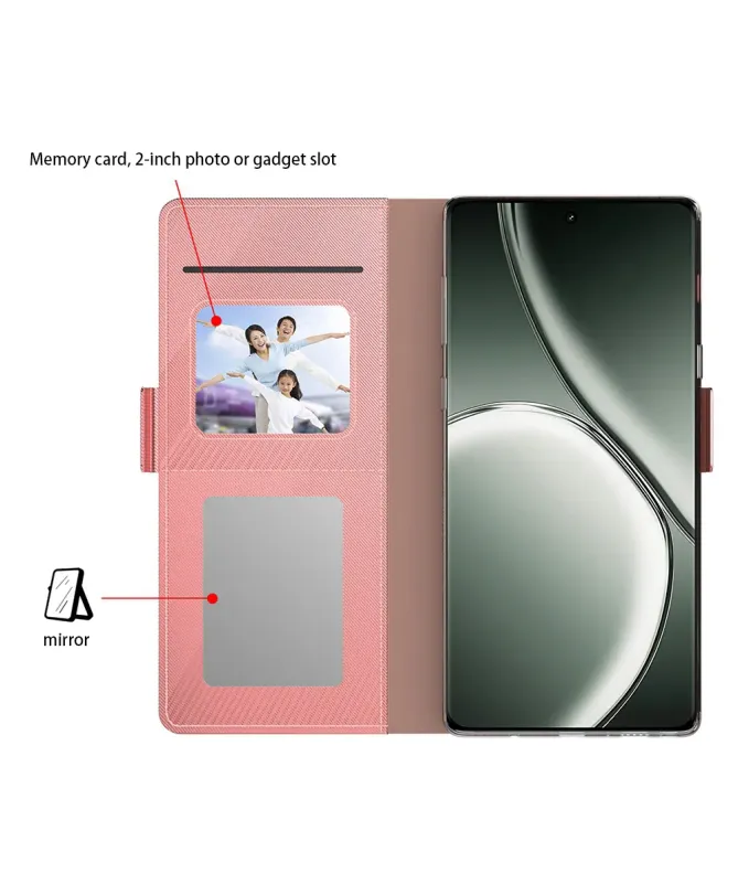 Housse Realme 14 5G / 14T 5G Flip premium porte cartes avec miroir