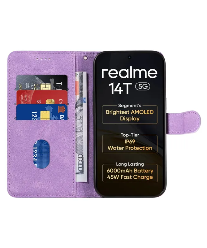 Housse Realme 14 5G / 14T 5G simili cuir artistique