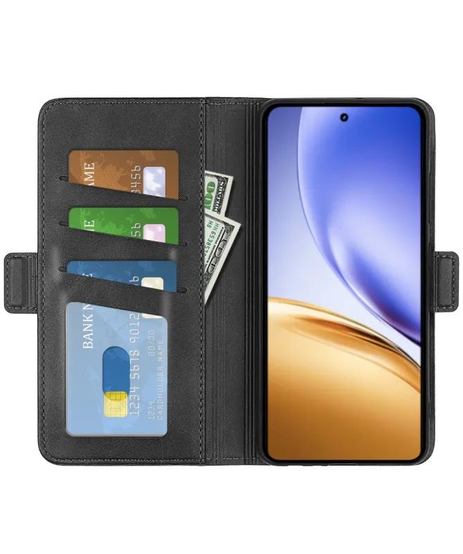 Étui Realme 14 5G / 14T 5G portefeuille revêtement simili cuir mat