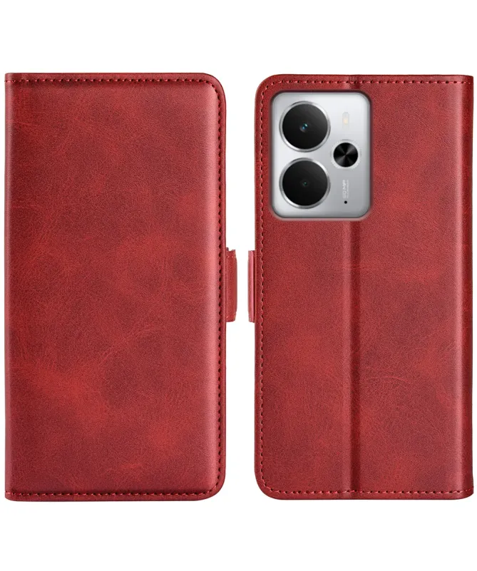 Étui Realme 14 5G / 14T 5G portefeuille revêtement simili cuir mat