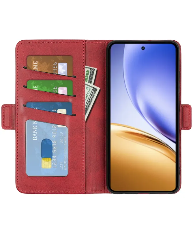 Étui Realme 14 5G / 14T 5G portefeuille revêtement simili cuir mat