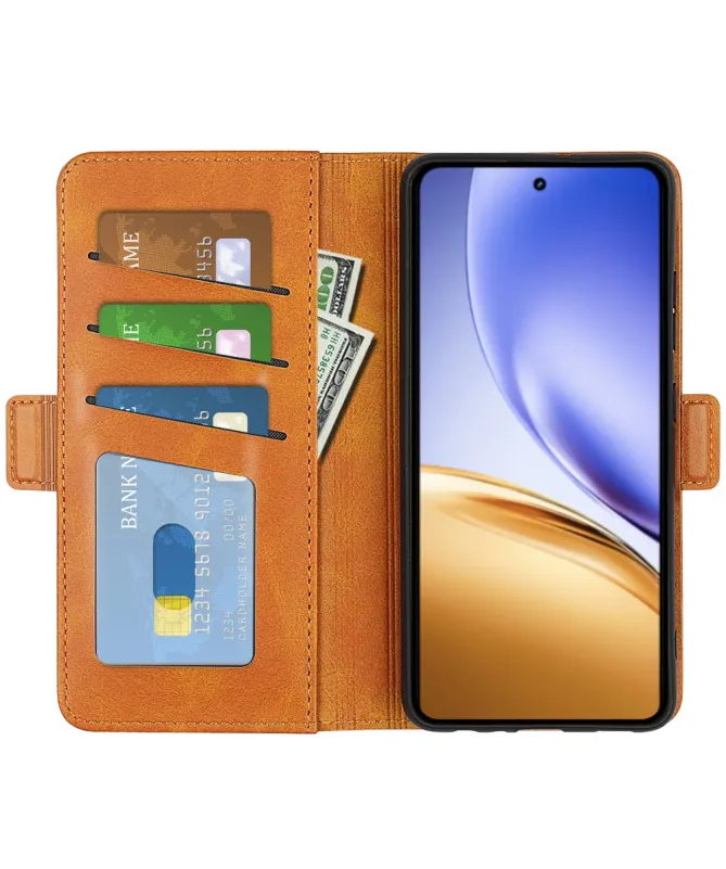 Étui Realme 14 5G / 14T 5G portefeuille revêtement simili cuir mat