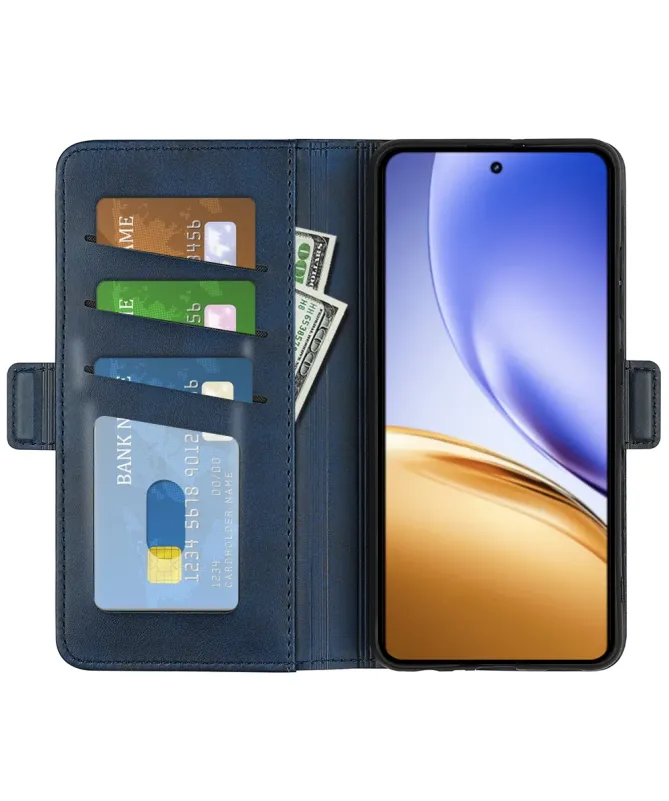 Étui Realme 14 5G / 14T 5G portefeuille revêtement simili cuir mat