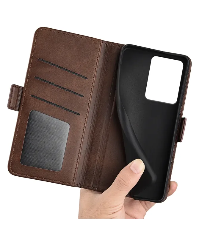 Étui Realme 14 5G / 14T 5G portefeuille revêtement simili cuir mat