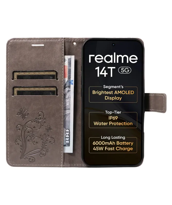 Housse Realme 14 5G / 14T 5G Papillons fonction support