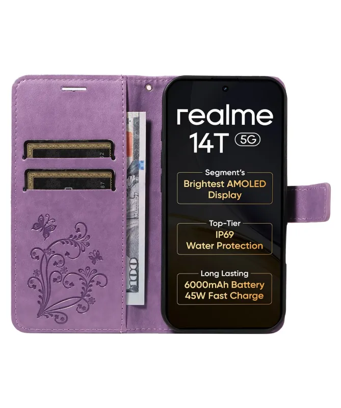 Housse Realme 14 5G / 14T 5G Papillons fonction support