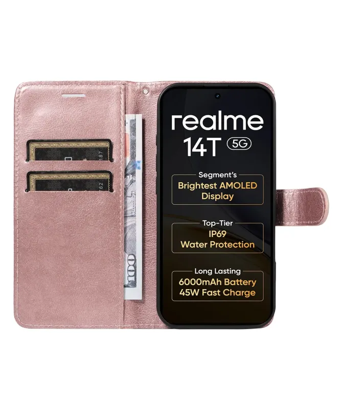 Housse Realme 14 5G / 14T 5G Sylvette simili cuir avec lanière