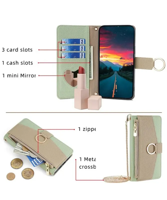 Housse Realme 14 5G / 14T 5G luxury portefeuille avec chaîne