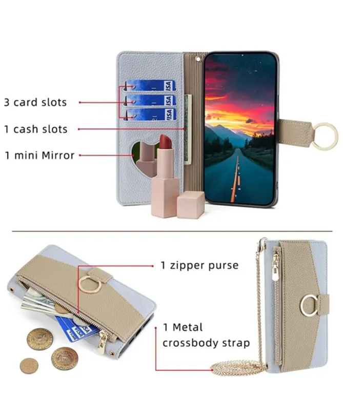 Housse Realme 14 5G / 14T 5G luxury portefeuille avec chaîne