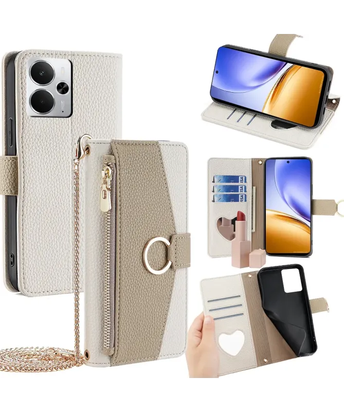 Housse Realme 14 5G / 14T 5G luxury portefeuille avec chaîne