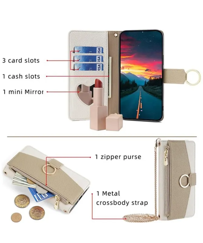 Housse Realme 14 5G / 14T 5G luxury portefeuille avec chaîne