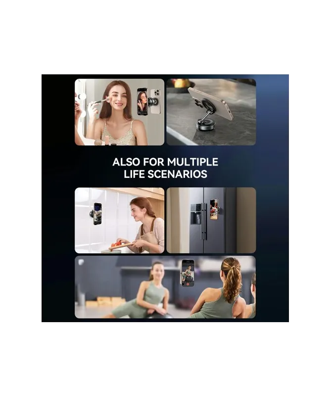 Support Voiture à Ventouse Pliable Magnétique Compatible MagSafe | JR-