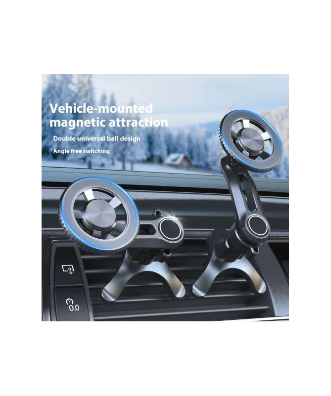 Support Voiture Rotatif Compatible MagSafe avec Fixation Grille d’Aéra