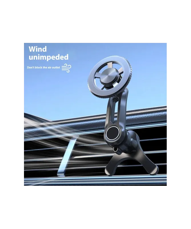 Support Voiture Rotatif Compatible MagSafe avec Fixation Grille d’Aéra