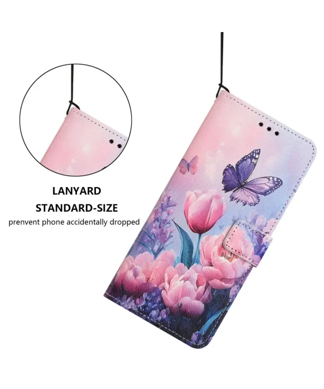 Housse Xiaomi Redmi A5 Papillon Tulipes Roses | BUTTERFLY