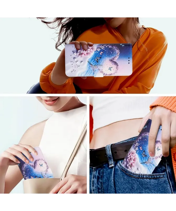 Housse Xiaomi Redmi A5 Cœur Fleuri Papillons Bleus | SERENITY