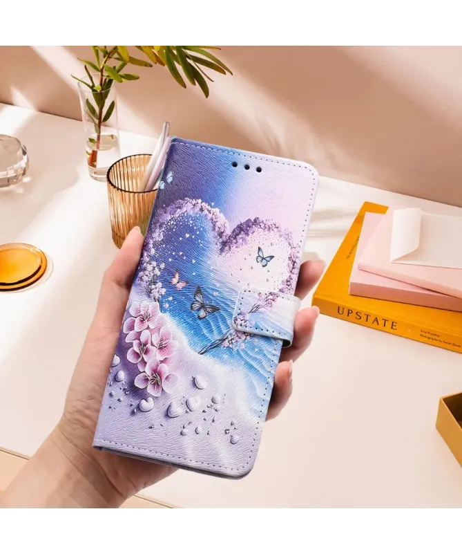 Housse Xiaomi Redmi A5 Cœur Fleuri Papillons Bleus | SERENITY